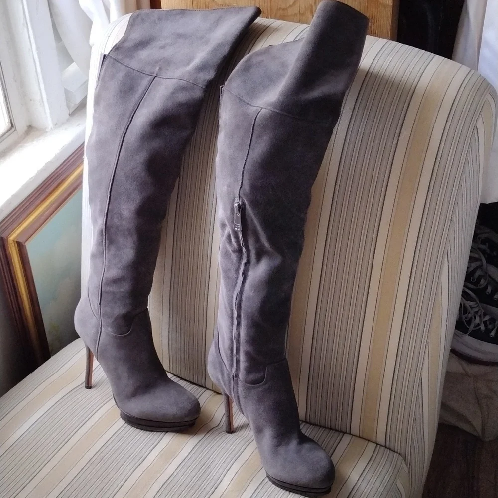 BCBG Max Aziria Gray Over-the-Knee Women's Boots  7.5